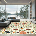 Whimsical Insect Garden Floral Arrangement Rug