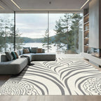 Neutral Gray Boho Inspired Faux Zebra Rug