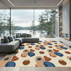 Abstract Earth Tones Organic Shapes Rug