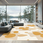 Golden Ochre Blob Check Rug
