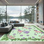 Whimsical Pink Unicorn Flower Garland Rug
