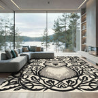 Gray Hare Floral Silhouette Rug