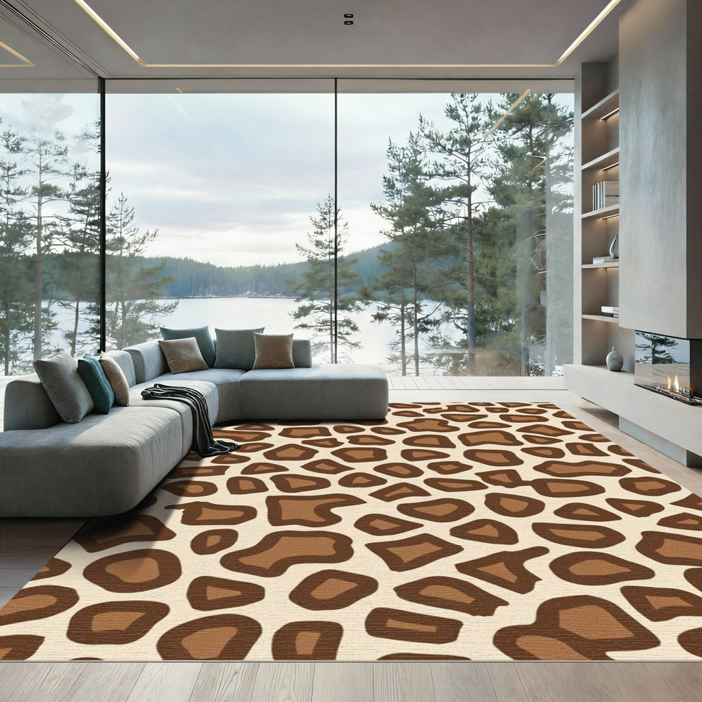 Brown Spots Animal Print Rug