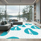 Teal Organic Dot Abstract Rug
