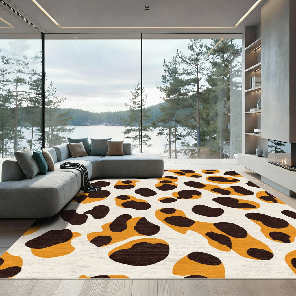 Amber Brown Spot Scatter Rug