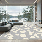 Neutral Terrazzo Speckled Organic Shapes Rug