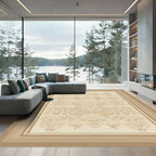 Earthy Beige Geometric All-Over Rug