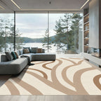 Earthy Tone Curve Overlay Rug