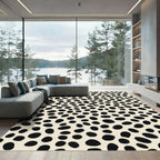 Black and Cream Spotty Animal Print Rug