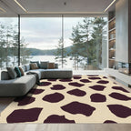 Deep Brown Irregular Spots Tan Rug