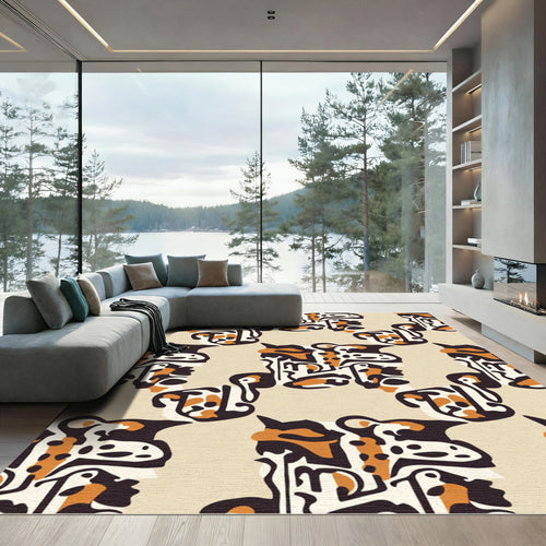 Abstract Cheetah Ornate Contemporary Rug