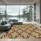 Terra Cotta Geometric Baroque Overlay Rug
