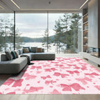 Pink Watercolor Butterfly Sprinkle Rug