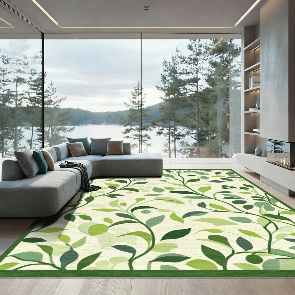 Verdant Green Leafy Vines Rug
