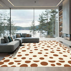 Cream Brown Polka Dot Overlap Rug