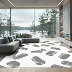 Gray Marbled Stone Abstract Rug