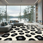 Black Cream Spots Animal Rug