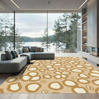 Soft Ochre Abstract Bubbly Clusters Rug