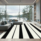 Graphic Black And White Columns Rug