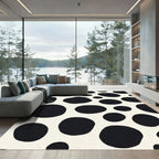 Black And White Irregular Spots Rug