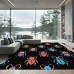Vibrant Colorful Beetle Repeat Rug