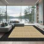 Black Gradient Grid Textured Rug