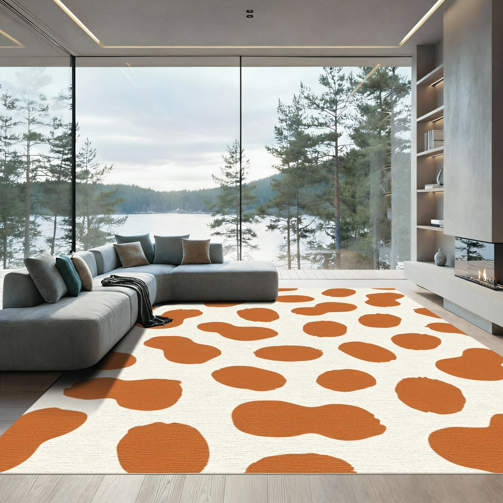 Terracotta Spots Organic Arrangement Rug