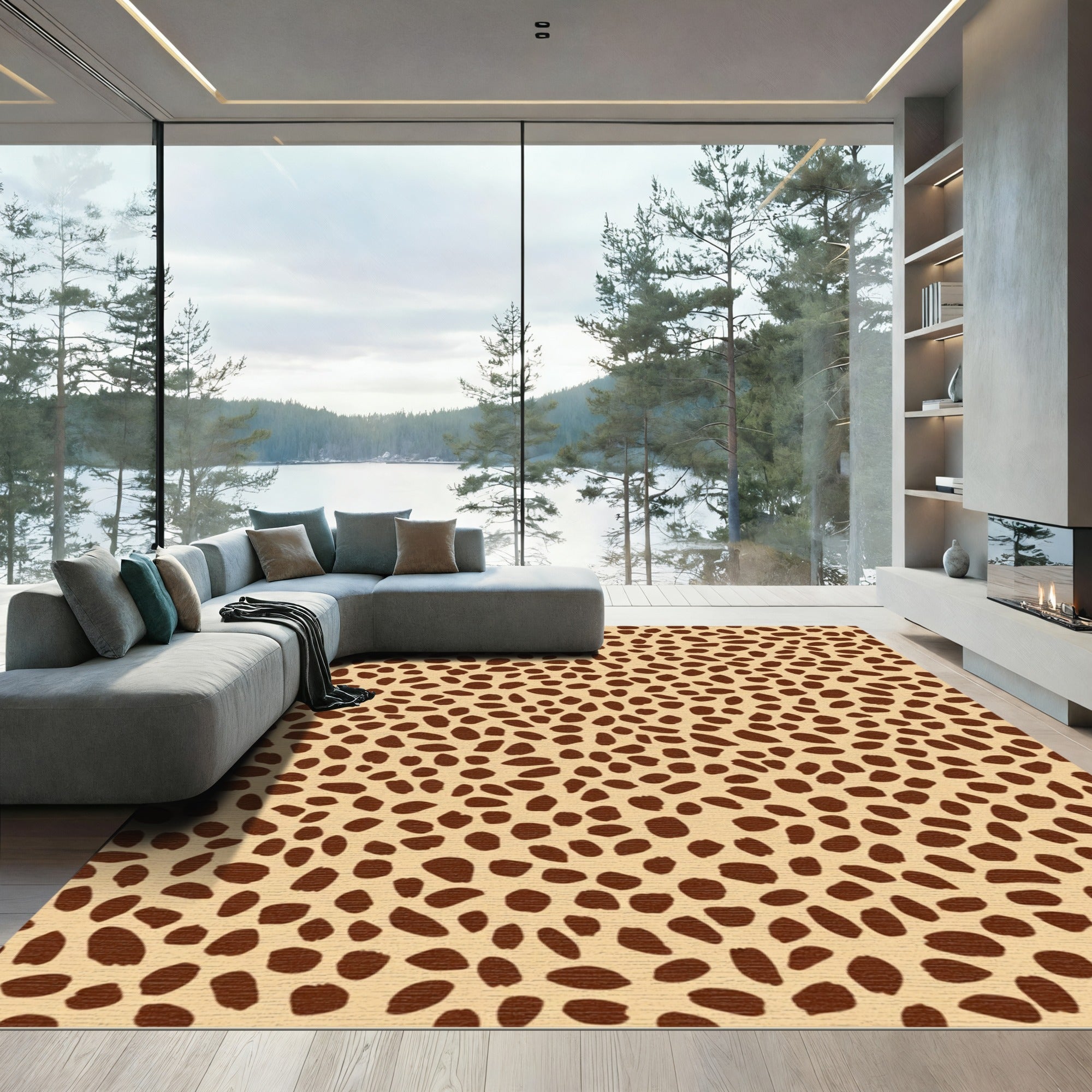 Tan Cheetah Spots Rug