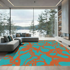 Organic Amber Vine Teal Flow Rug