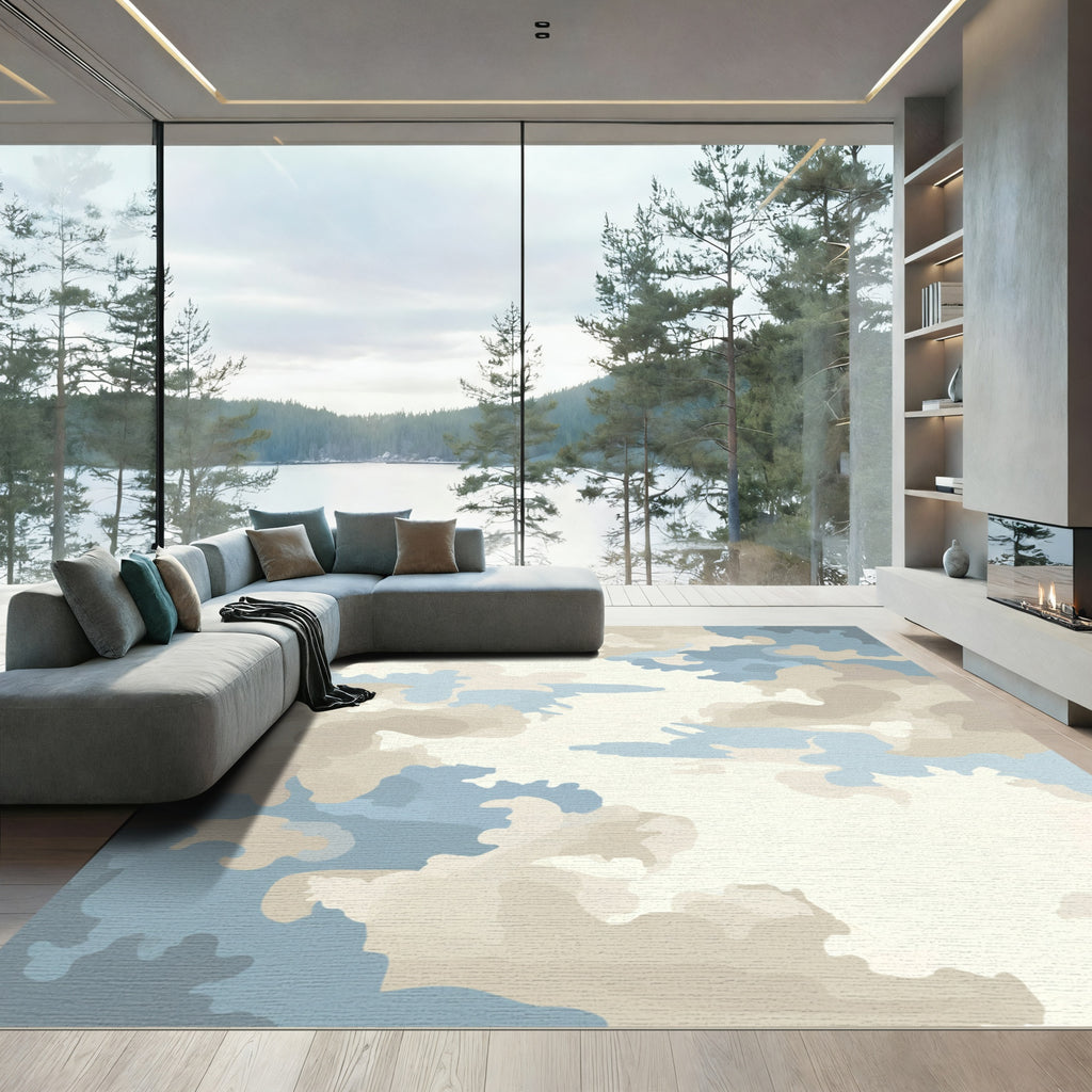 Pastel Sky Cloud Abstract Art Rug