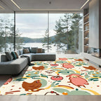 Whimsical Farm Animals And Blossoms Rug