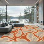 Terracotta Grey Organic Flow Rug