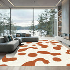 Terracotta Amorphous Splatter Round Rug