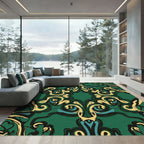Emerald Green Baroque SwirlsRug Rug