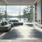 Abstract Pixelated Gray Circle Rug