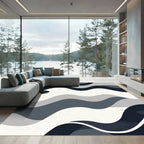 Monochromatic Wavy Landscape Rug