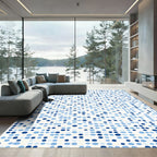 Various Blue Polka Dot Cluster Rug