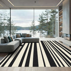Monochrome Vertical Stripe Composition Rug