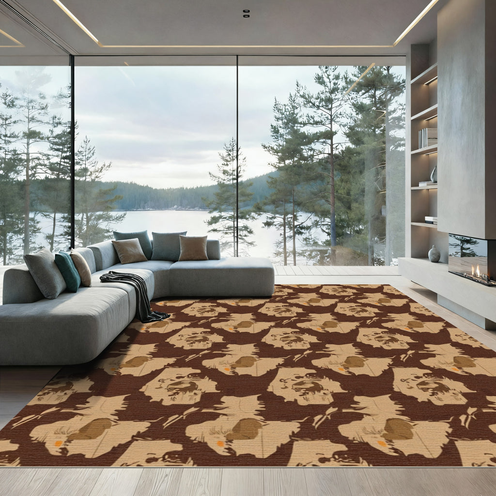 Brown Sepia Portrait Collage Rug