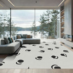 Abstract Black Dot Scatter Rug