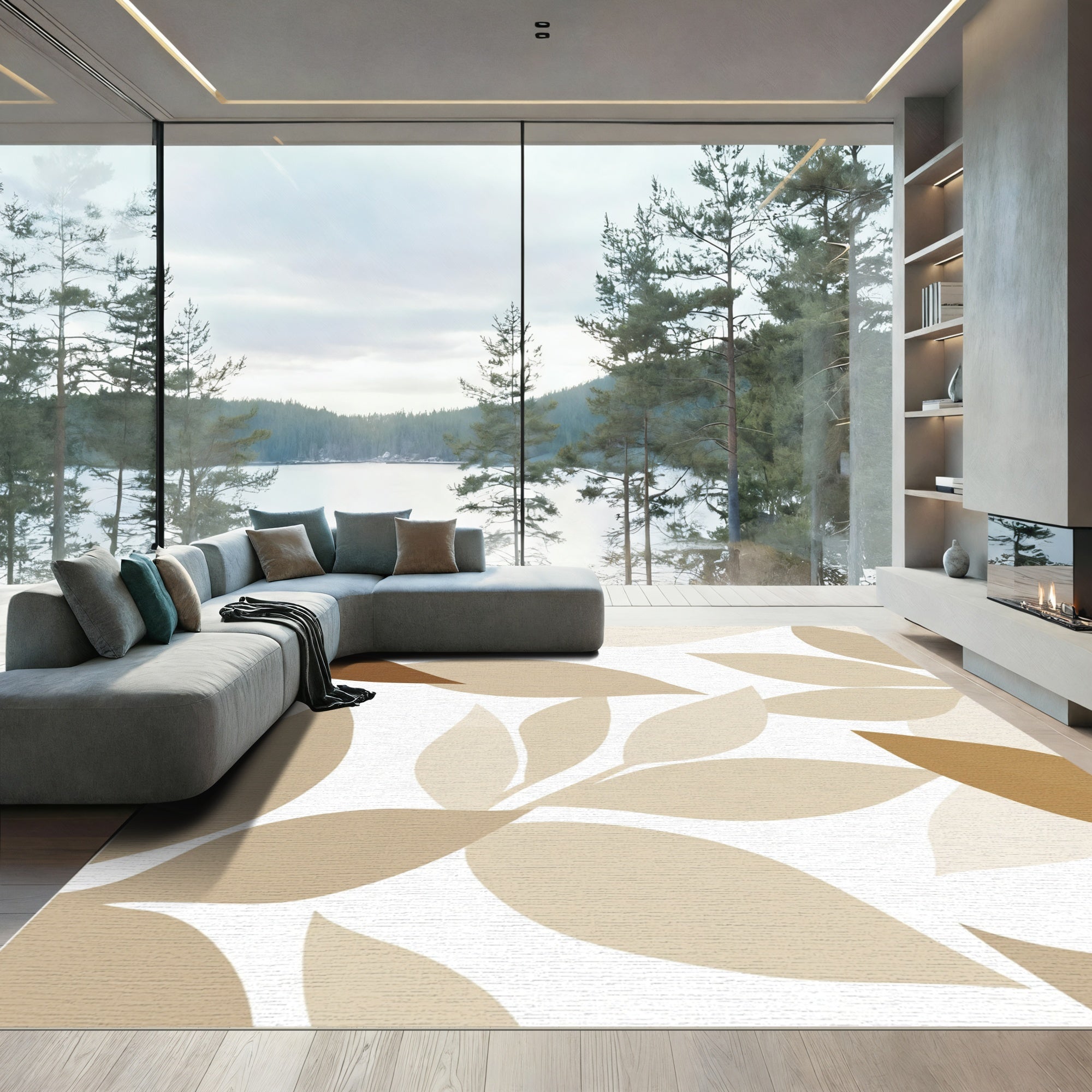 Earthy Leafy Branches Rug