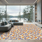 Spotted Lavender Orange Pebble Texture Rug