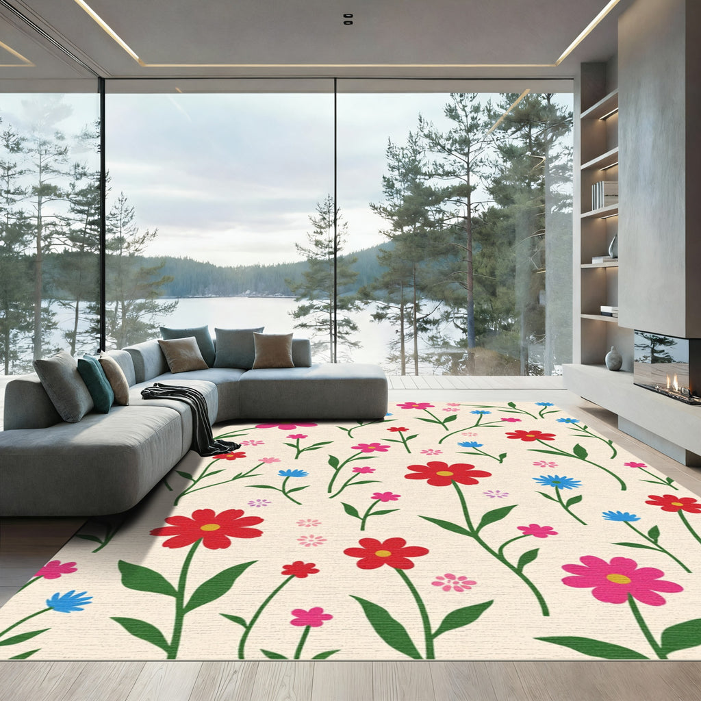 Vibrant Garden Floral Medley Rug