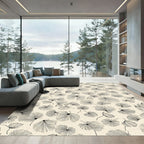 Line Art Botanical Bloom Cream Rug