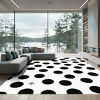 Classic Black Polka Dot Composition Rug