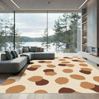 Earthy Brown Abstract Blob Rug