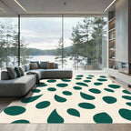 Teal Spots Cream Organic Rug