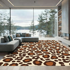 Brown Cream Leopard Spots Rug