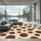 Brown Beige Scattered Circles Rug