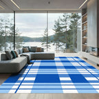 Classic Blue Buffalo Check Grid Rug